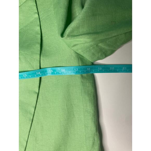 Zara Size Extra Small Green Linen Blend Open Blazer - Picture 7 of 8